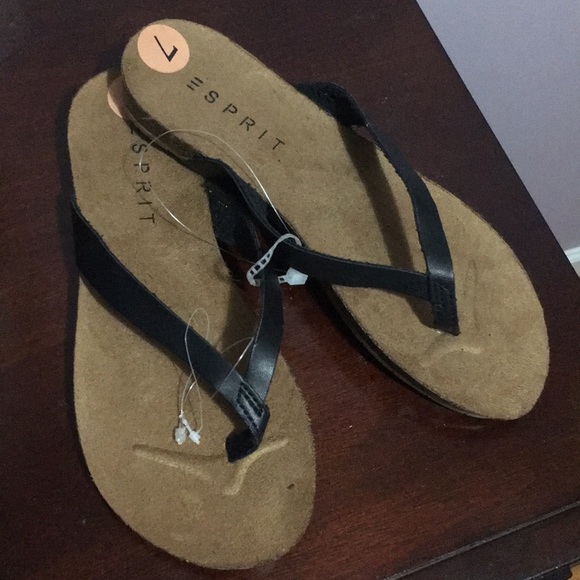 ESPRIT Leather Thong Sandals NEW - Picture 1 of 2